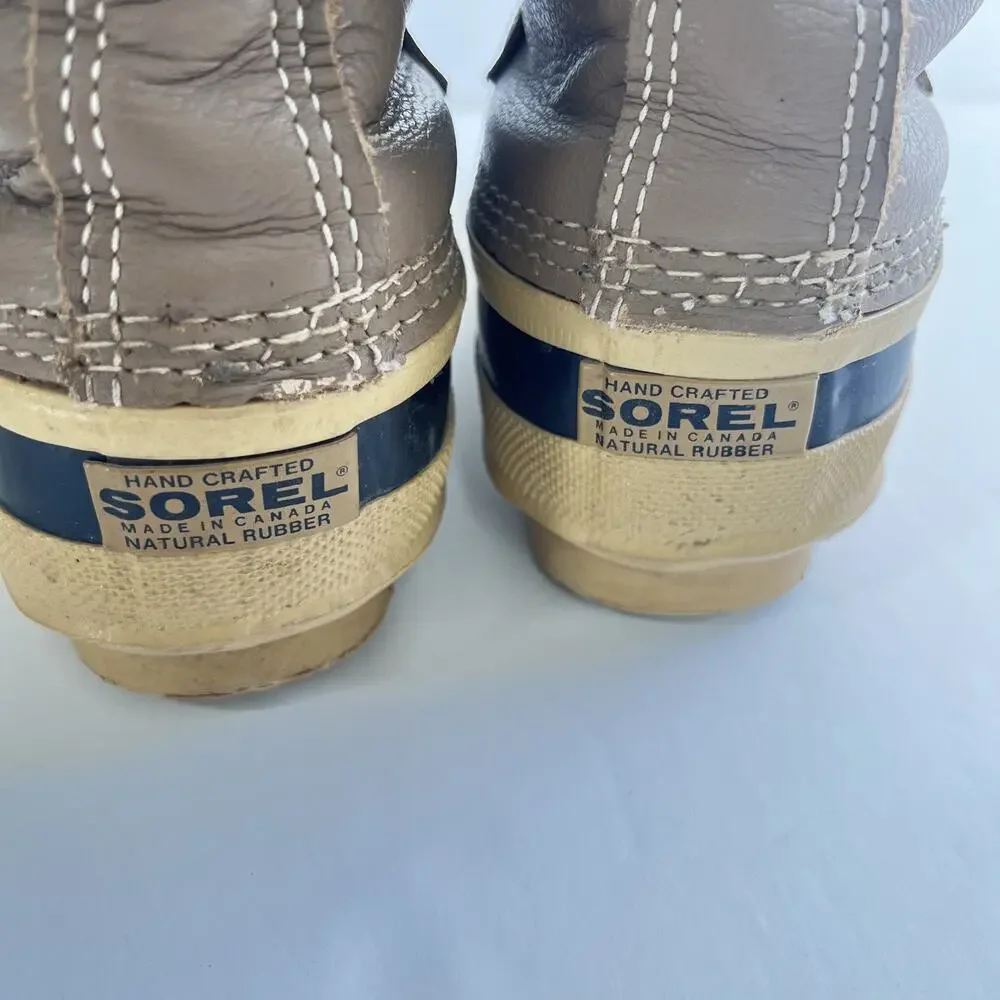 Sorel Manitou Women Size 6 Vintage Wool Lined Winter Snow Boots Lace Up Canada